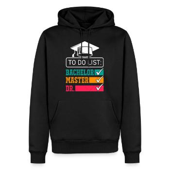 Doktor 2022 Doktortitel Promotion bestanden - Männer Premium Bio Hoodie - Schwarz - Vorne - Nico (187cm)