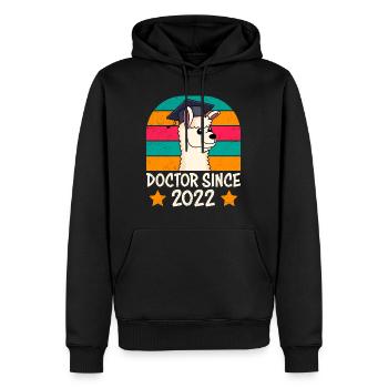 Docteur depuis 2022 Thèse de doctorat Doctorat - Sweat à capuche Premium bio Homme - noir - Devant - Nico (187cm)
