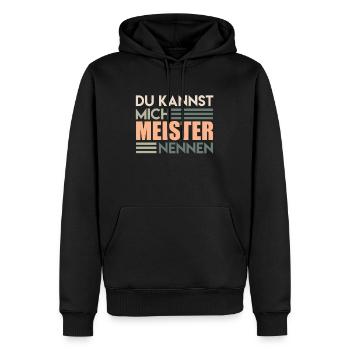 Meisterbrief Meisterprüfung Meistertitel - Männer Premium Bio Hoodie - Schwarz - Vorne - Nico (187cm)