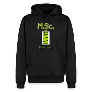 Master of Science completed Master's degree - Men’s Premium Organic Hoodie - black - Front - Nico (187cm)
