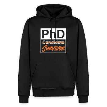 Doctorat Survivant Docteur 2022 PhD - Sweat à capuche Premium bio Homme - noir - Devant - Nico (187cm)