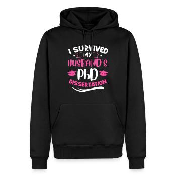 La thèse de doctorat du mari a survécu au doctorat - Sweat à capuche Premium bio Homme - noir - Devant - Nico (187cm)