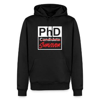 Thèse de doctorat survit au doctorat Survivant Doctorat - Sweat à capuche Premium bio Homme - noir - Devant - Nico (187cm)