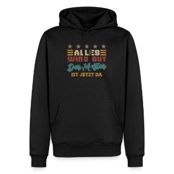 Alles wird gut der Meiste ist da - Männer Premium Bio Hoodie - Schwarz - Vorne - Nico (187cm)