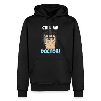 Doctorat 2022 Thèse de doctorat Disputation - Sweat à capuche Premium bio Homme - noir - Devant - Nico (187cm)