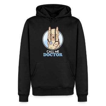 Disputation Call me Doctor Doctoral Thesis Doctorate - Men’s Premium Organic Hoodie - black - Front - Nico (187cm)