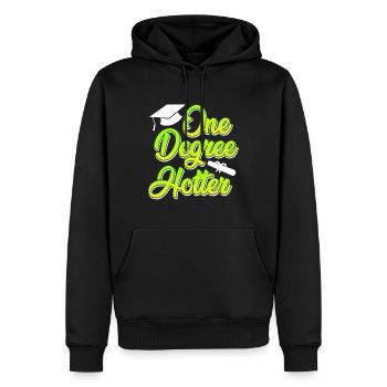 Un degré plus chaud Master Bachelor 2022 - Sweat à capuche Premium bio Homme - noir - Devant - Nico (187cm)