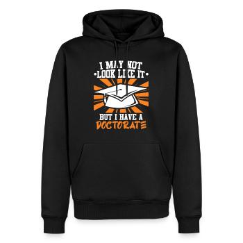 Dissertation Doctorat 2022 Doctorat - Sweat à capuche Premium bio Homme - noir - Devant - Nico (187cm)