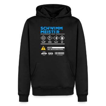 Schwimmmeister Gebrauchsanweisung Bademeister - Männer Premium Bio Hoodie - Schwarz - Vorne - Nico (187cm)