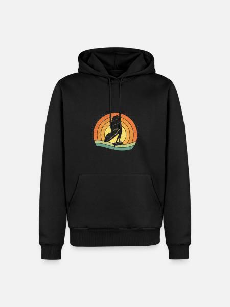Wing Foil WIng Surf Rétro - Sweat à capuche Premium bio Homme - noir