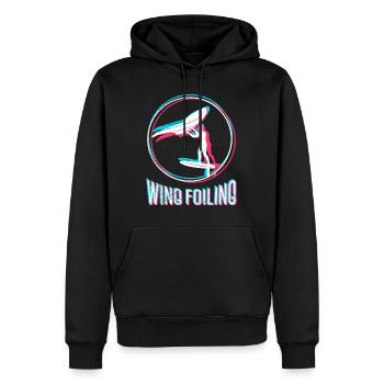 Wing Foiling Wing Surf Wing Foiler - Sweat à capuche Premium bio Homme - noir - Devant - Nico (187cm)