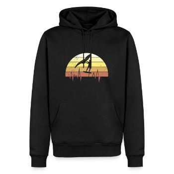 Wing Foil Retro Wing Surf Foiler - Männer Premium Bio Hoodie - Schwarz - Vorne - Nico (187cm)