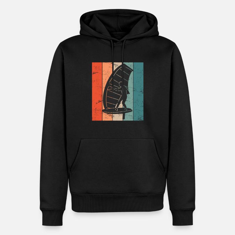Wing Foil Wingsurf Wing Surfer - Männer Premium Bio Hoodie - Schwarz