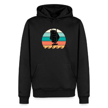 Vintage Wing Foil Wing Surfer - Männer Premium Bio Hoodie - Schwarz - Vorne - Nico (187cm)