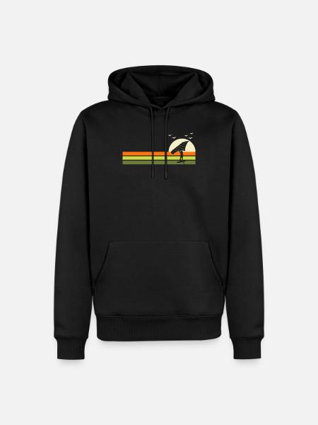 Wing Surf Retro Wing Foil Wingfoil - Men’s Premium Organic Hoodie - black