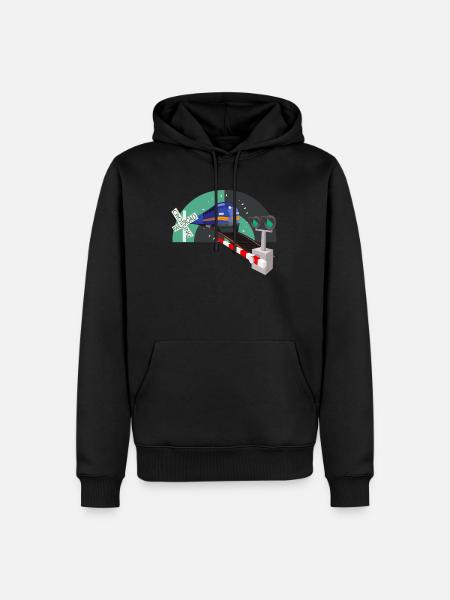 Eisenbahn Übergang Schranke Eisenbahner - Männer Premium Bio Hoodie - Schwarz