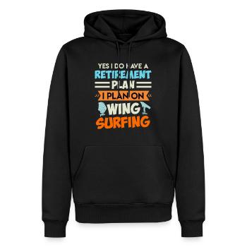 Retirement Plan Wing Surfing Wing Foil Wing Foil - Männer Premium Bio Hoodie - Schwarz - Vorne - Nico (187cm)