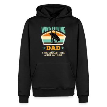Cool Wing Surfing Dad Wing Foil Wingfoil - Männer Premium Bio Hoodie - Schwarz - Vorne - Nico (187cm)