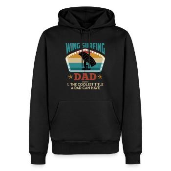 Cool Wing Surfing Dad Wing Foil Wingfoil - Männer Premium Bio Hoodie - Schwarz - Vorne - Nico (187cm)