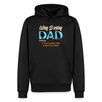 Wing Foiling Dad Wing Surf Wing Foil - Männer Premium Bio Hoodie - Schwarz - Vorne - Nico (187cm)