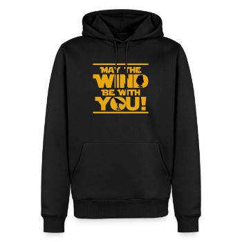 Wing Foil Que le vent soit avec vous Wingfoil - Sweat à capuche Premium bio Homme - noir - Devant - Nico (187cm)