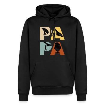 Wing Foil Papa Wing Surf Dad Wing Foil - Männer Premium Bio Hoodie - Schwarz - Vorne - Nico (187cm)