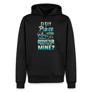 Jeder Prinz braucht eine Patin, willst du mein sein - Männer Premium Bio Hoodie - Schwarz - Vorne - Nico (187cm)