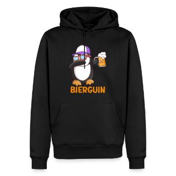 Beerguin Bier Pinguin Party Festival - Männer Premium Bio Hoodie - Schwarz - Vorne - Nico (187cm)