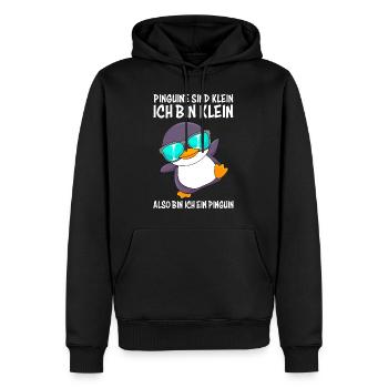 Pinguine sind klein ich bin klein kleiner Freund - Männer Premium Bio Hoodie - Schwarz - Vorne - Nico (187cm)