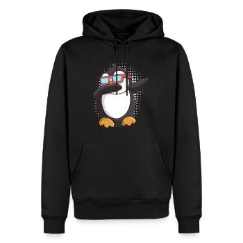 Dabbing Pinguin Kinder - Männer Premium Bio Hoodie - Schwarz - Vorne - Nico (187cm)