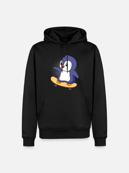 Skater PInguin Skateboarding Pinguin - Men’s Premium Organic Hoodie - black