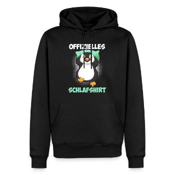 Pinguin Schlafshirt offizielles Schlaf - Männer Premium Bio Hoodie - Schwarz - Vorne - Nico (187cm)