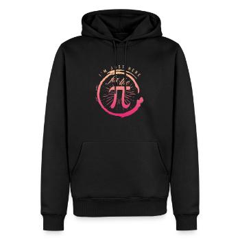Pi Day Shirt, I'm Just Here For The Pi, Math - Men’s Premium Organic Hoodie - black - Front - Nico (187cm)