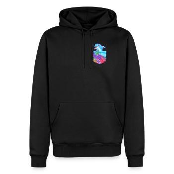 Dauphin en chemise Poche Poitrine Poche Faux Sac - Sweat à capuche Premium bio Homme - noir - Devant - Nico (187cm)