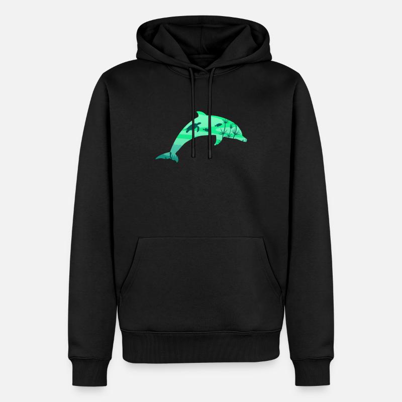 Dolphin Underwater World Diving Plongeurs - Sweat à capuche Premium bio Homme - noir