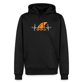 Shark Heartline Diver Shark Fin Heartbeat - Men’s Premium Organic Hoodie - black - Front - Nico (187cm)