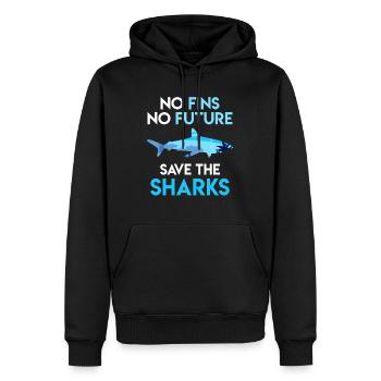 Protection des requins Pas d’ailerons pas d’avenir Sauver les requins - Sweat à capuche Premium bio Homme - noir - Devant - Nico (187cm)