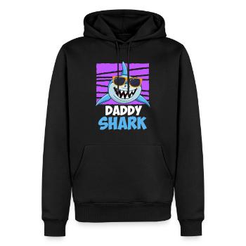 Papa Requin Papa Hai Père - Sweat à capuche Premium bio Homme - noir - Devant - Nico (187cm)
