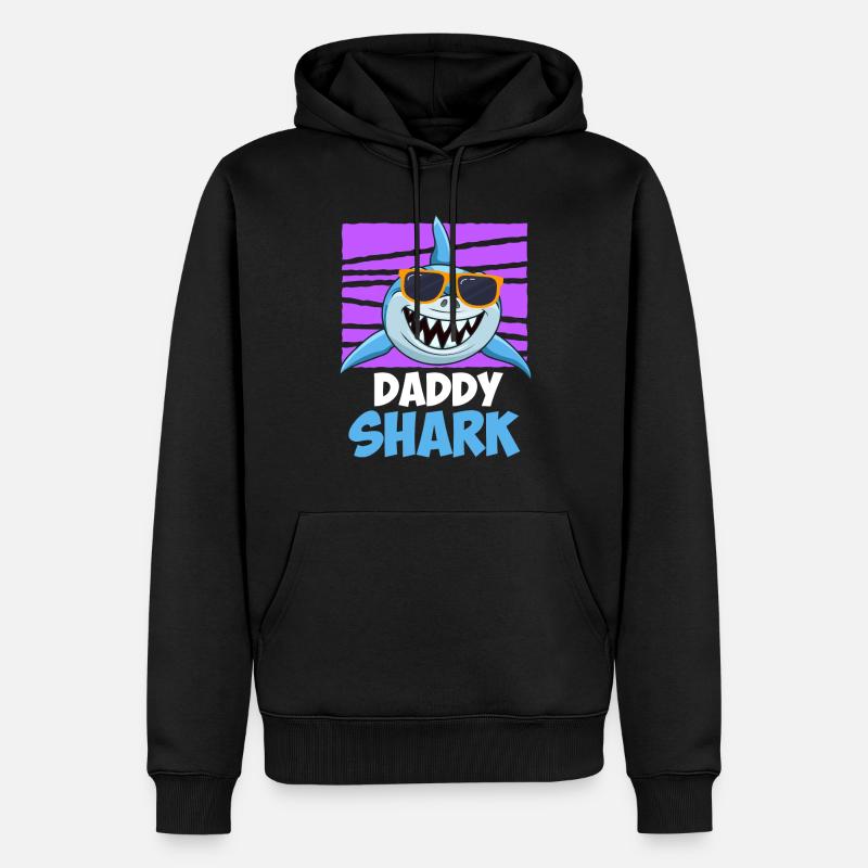 Papa Requin Papa Hai Père - Sweat à capuche Premium bio Homme - noir