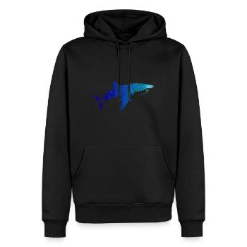 Hai Mandala geometrischer Hai Taucher - Männer Premium Bio Hoodie - Schwarz - Vorne - Nico (187cm)