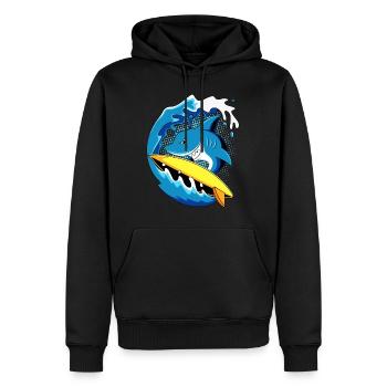 Shark Surfer Surfer Shark Divers - Sweat à capuche Premium bio Homme - noir - Devant - Nico (187cm)