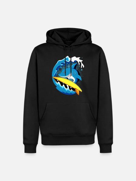 Shark Surfer Surfer Shark Divers - Sweat à capuche Premium bio Homme - noir