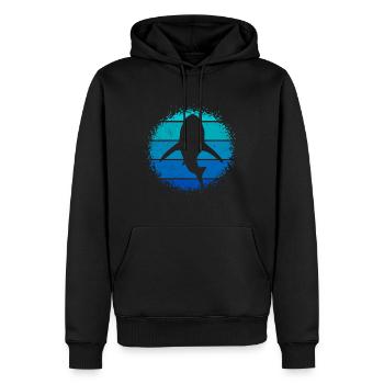 Retro Shark Shark Diver - Sweat à capuche Premium bio Homme - noir - Devant - Nico (187cm)