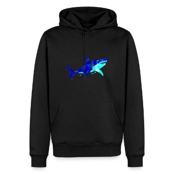 Hai Mandala geometrischer Hai Taucher - Männer Premium Bio Hoodie - Schwarz - Vorne - Nico (187cm)