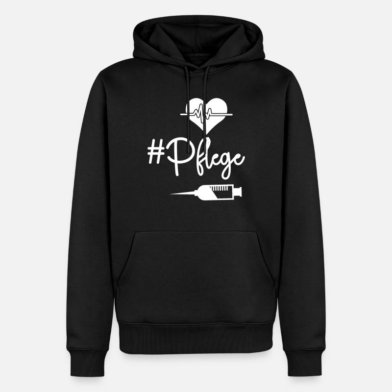 Pflege - Männer Premium Bio Hoodie - Schwarz