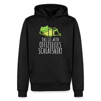 Mein Frosch Schlafshirt offizielles Schlaf - Männer Premium Bio Hoodie - Schwarz - Vorne - Nico (187cm)