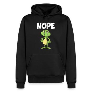 Nope! Humor Frosch Sarkasmus Einfach nein - Männer Premium Bio Hoodie - Schwarz - Vorne - Nico (187cm)