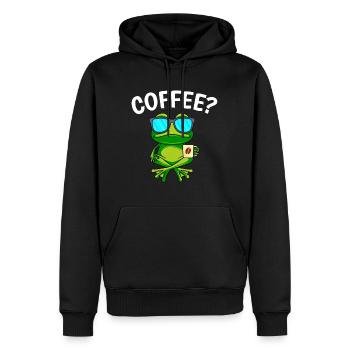 Café? Buveur de café Machine à café entièrement automatique Espresso - Sweat à capuche Premium bio Homme - noir - Devant - Nico (187cm)