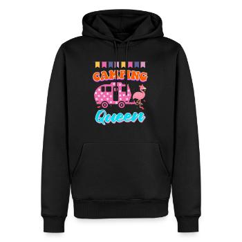 Flamingo Camping Queen Camper Femmes - Sweat à capuche Premium bio Homme - noir - Devant - Nico (187cm)