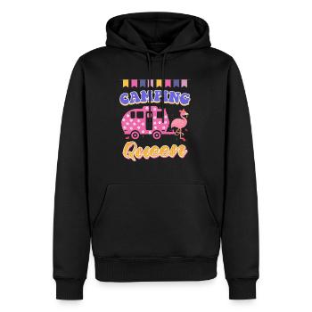 Flamingo Camping Queen Camper Femmes - Sweat à capuche Premium bio Homme - noir - Devant - Nico (187cm)